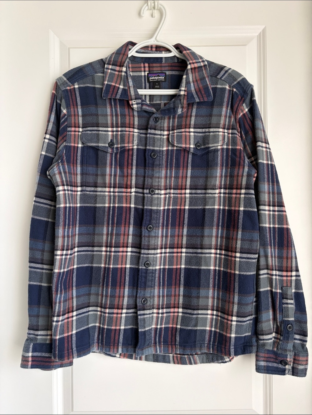 Patagonia Men’s Fjord Flannel Plaid Shirt Organic Cotton Size Small